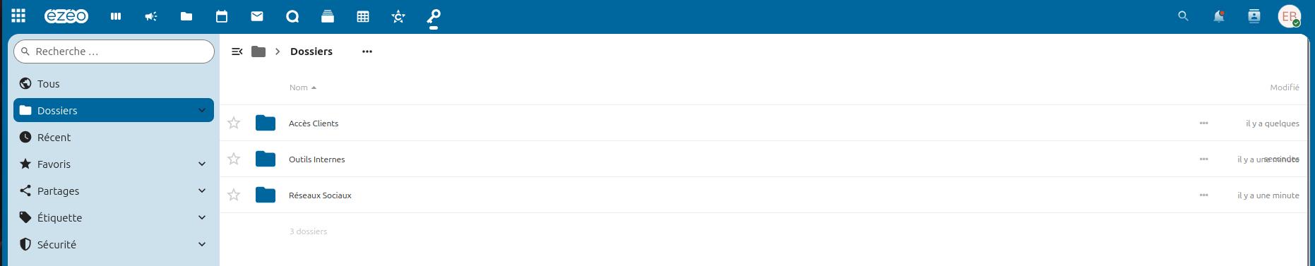 Dossiers de mots de passe partagés dans Nextcloud Passwords